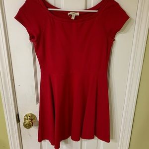 A red skater dress